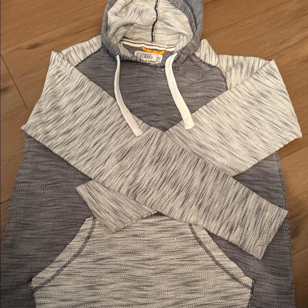 Free Planet Gray and Cream Hooded Sweater